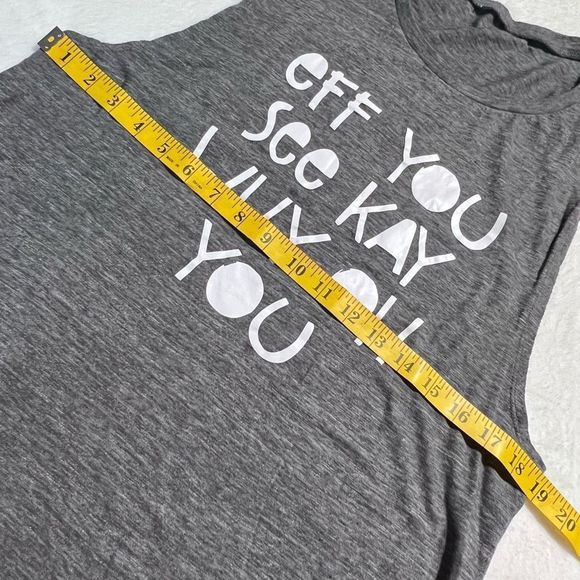 Womens tank top EFF You See Kay size M - Picture 4 of 5